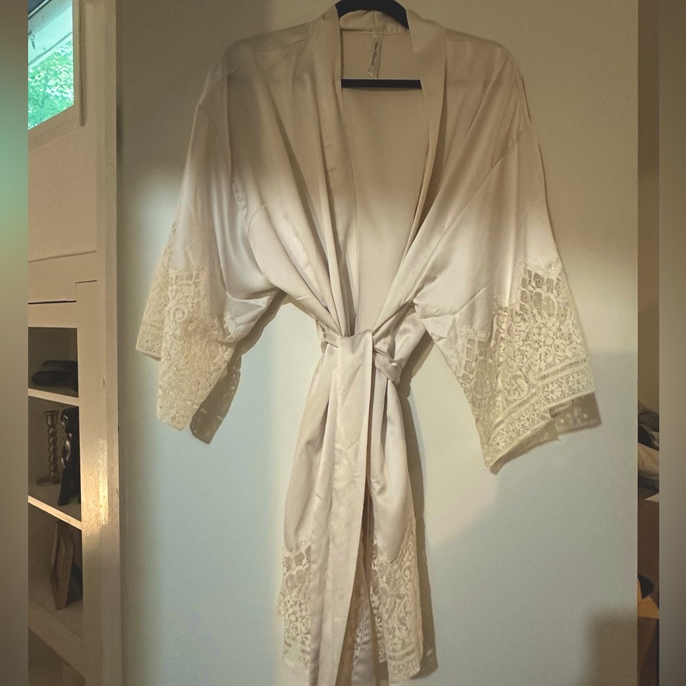 Satin Lace Bridal Robe